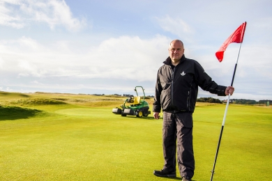 Kevin Scott at Carnoustie golf course for the launch of Barnoustie cultivar
